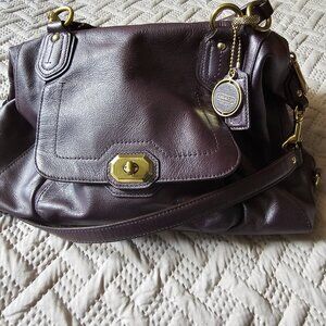 Coach Purple Satchel with Gold Hardware